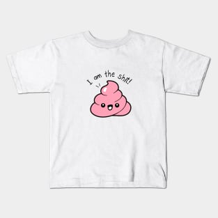 Poo emoticon quote Kids T-Shirt